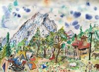 Cezanne Paints Mont Saint Victoire No 1  by Chris Orr MBE RA